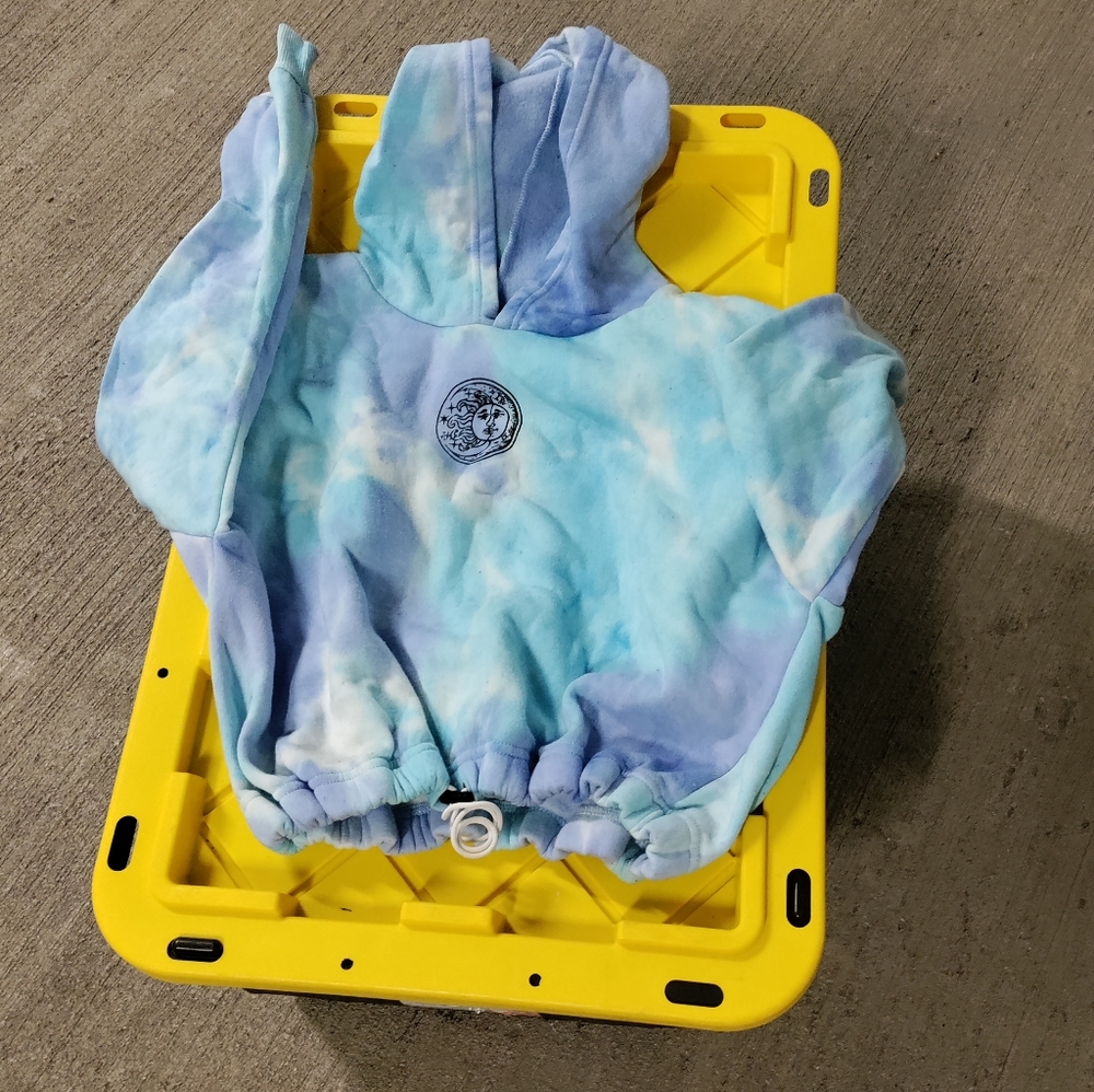 Faded Rose Tie-Dye Pullover Cinched & Cropped Astr